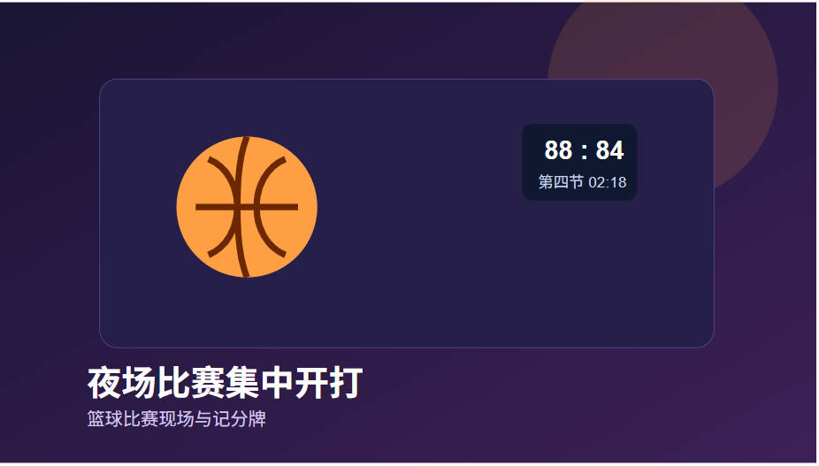 篮球比赛现场与记分牌